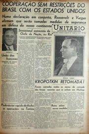 Página do jornal Unitário de janeiro de 1943