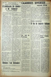 Página do jornal Unitário de janeiro de 1943