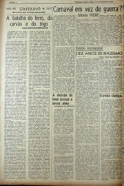 Página do jornal Unitário de fevereiro de 1943