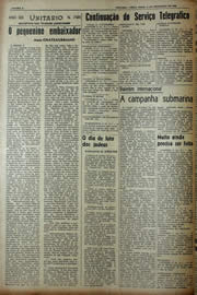 Página do jornal Unitário de fevereiro de 1943