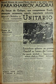 Página do jornal Unitário de fevereiro de 1943