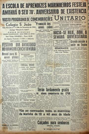 Página do jornal Unitário de fevereiro de 1943