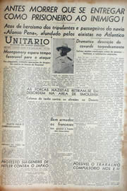 Página do jornal Unitário de março de 1943