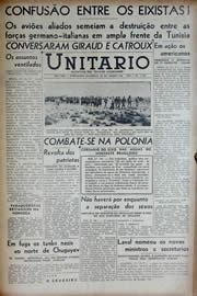 Página do jornal Unitário de março de 1943