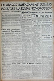 Página do jornal Unitário de abril de 1943
