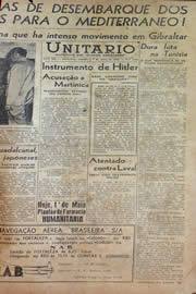 Página do jornal Unitário de maio de 1943