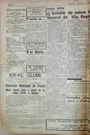 Página do jornal Unitário de maio de 1943