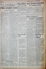 Página do jornal Unitário de maio de 1943