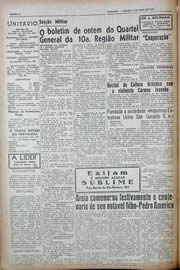 Página do jornal Unitário de maio de 1943