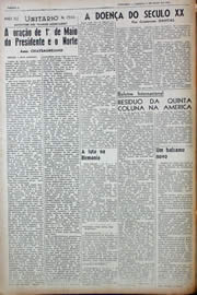 Página do jornal Unitário de maio de 1943
