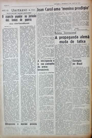 Página do jornal Unitário de maio de 1943