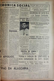 Página do jornal Unitário de junho de 1943