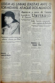 Página do jornal Unitário de agosto de 1943