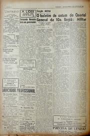 Página do jornal Unitário de agosto de 1943