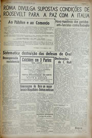Página do jornal Unitário de agosto de 1943