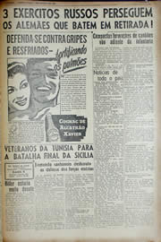 Página do jornal Unitário de agosto de 1943