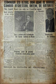 Página do jornal Unitário de agosto de 1943