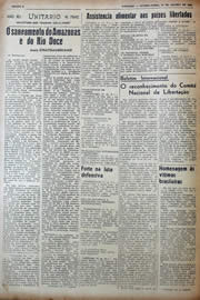Página do jornal Unitário de agosto de 1943