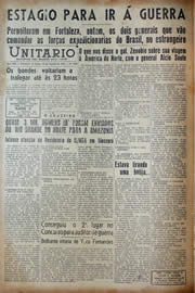 Página do jornal Unitário de agosto de 1943