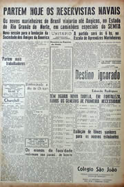 Página do jornal Unitário de agosto de 1943