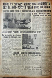 Página do jornal Unitário de agosto de 1943