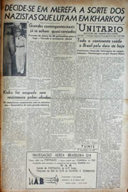 Página do jornal Unitário de agosto de 1943