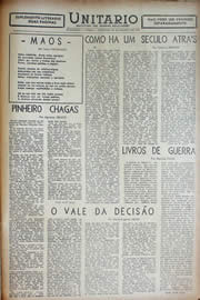 Página do jornal Unitário de agosto de 1943
