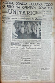 Página do jornal Unitário de agosto de 1943