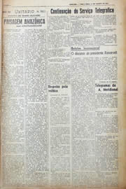 Página do jornal Unitário de agosto de 1943