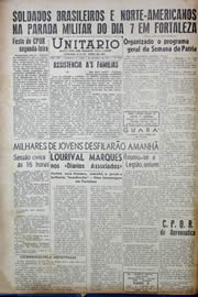 Página do jornal Unitário de setembro de 1943