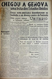 Página do jornal Unitário de setembro de 1943