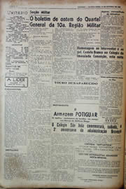 Página do jornal Unitário de outubro de 1943