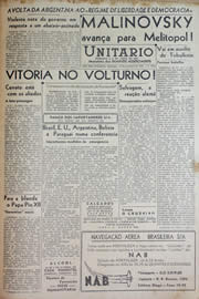 Página do jornal Unitário de outubro de 1943