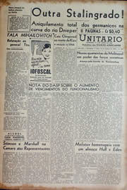 Página do jornal Unitário de outubro de 1943