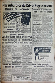 Página do jornal Unitário de outubro de 1943