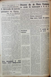 Página do jornal Unitário de novembro de 1943