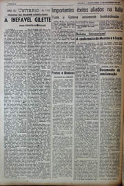 Página do jornal Unitário de novembro de 1943