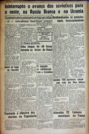 Página do jornal Unitário de dezembro de 1943