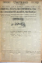 Página do jornal Unitário de janeiro de 1945