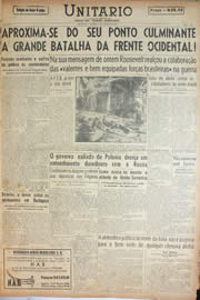 Página do jornal Unitário de janeiro de 1945
