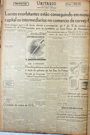 Página do jornal Unitário de janeiro de 1945