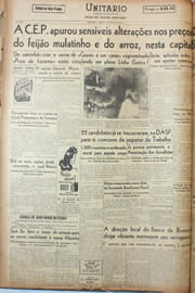 Página do jornal Unitário de janeiro de 1945