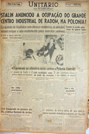 Página do jornal Unitário de janeiro de 1945