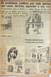Página do jornal Unitário de janeiro de 1945