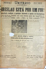 Página do jornal Unitário de janeiro de 1945