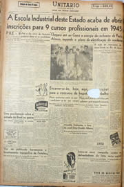 Página do jornal Unitário de janeiro de 1945
