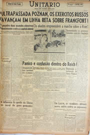 Página do jornal Unitário de janeiro de 1945