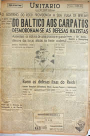 Página do jornal Unitário de janeiro de 1945