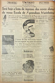 Página do jornal Unitário de fevereiro de 1945