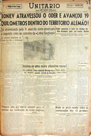 Página do jornal Unitário de fevereiro de 1945